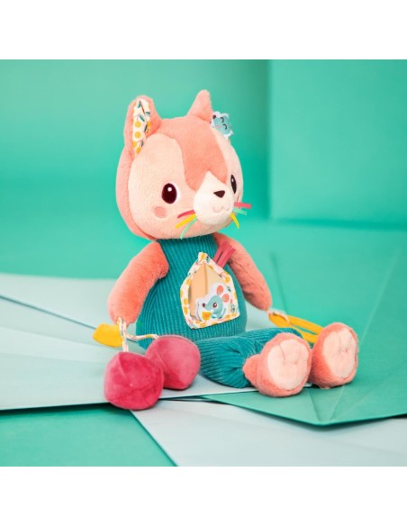 Jeanne Gato Multiactividad Lilliputiens - Peluche Sensorial con Actividades