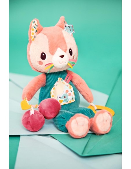 Jeanne Gato Multiactividad Lilliputiens - Peluche Sensorial con Actividades
