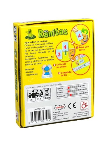 Juego de cartas Ranitas de Mercurio para niños