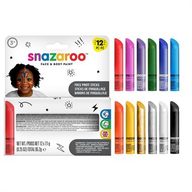 SNAZAROO SET DE 12 BARRITAS DE MAQUILLAJE