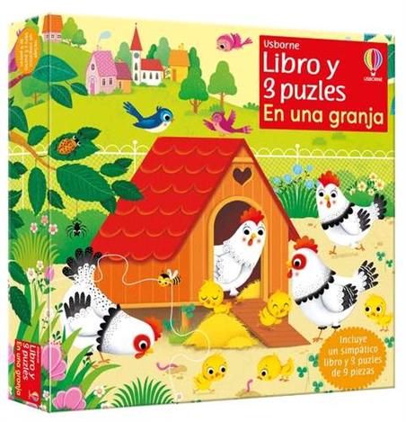 LIBRO Y 3 PUZZLES. EN UNA GRANJA